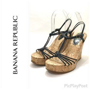 BANANA REPUBLIC Cork Wedge Sandals (Sz 8)